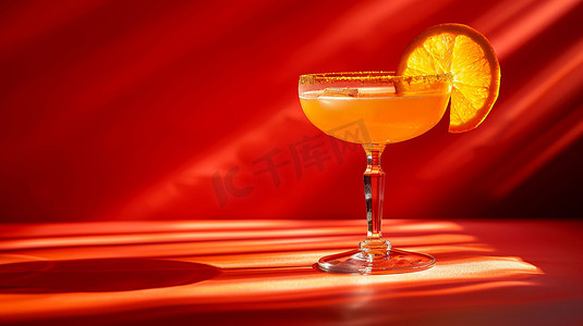 橙子果汁立体描绘摄影照片