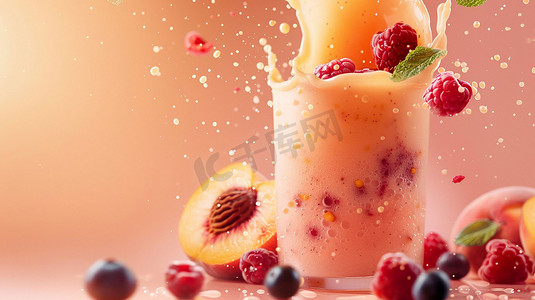 水果汁立体描绘摄影照片
