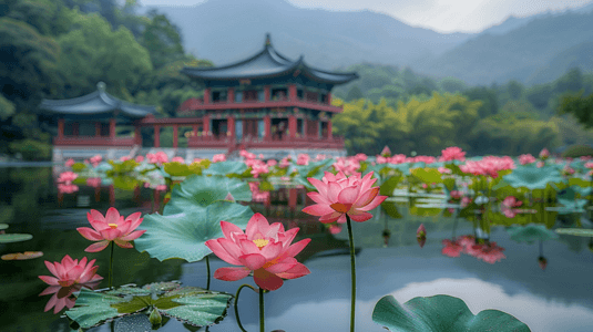 荷花背景摄影照片_荷花背景高清摄影图