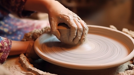 陶瓷工艺摄影照片_陶瓷制陶过程制作摄影照片