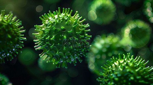 绿色病毒背景图片_绿色病毒细胞合成创意素材背景