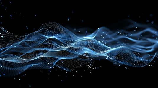 波形图背景图片_蓝色商务科技抽象粒子波形光线光效背景图