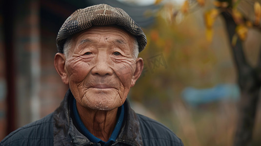 一个头发花白的老人图片