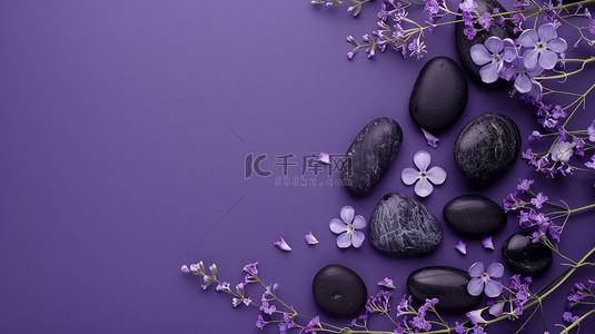 紫色创意花朵背景图片_紫色花朵合成创意素材背景