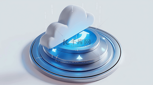 科技互联网云背景图片_科技云蓝色磨砂玻璃3D云图标背景图片