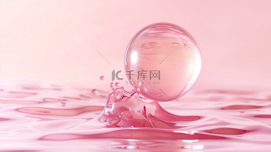 粉色水珠背景图片_粉色水珠合成创意素材背景