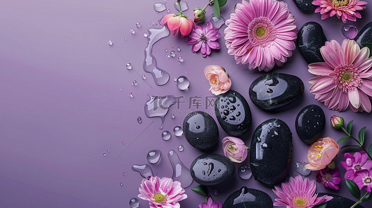 紫色花朵背景图片_紫色花朵合成创意素材背景