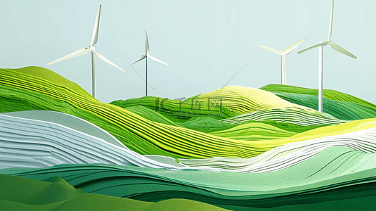 科技风新能源背景图片_绿色科技新能源风车背景