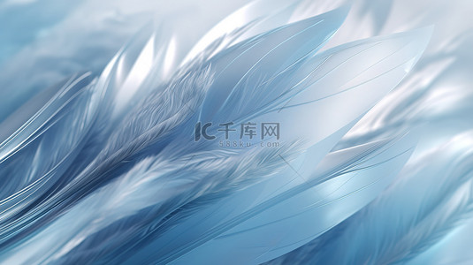白的羽毛背景图片_蓝白相间羽毛的抽象壁纸背景