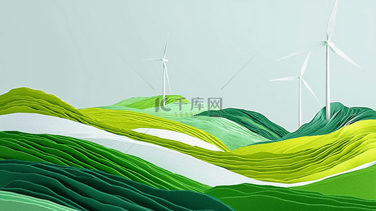 财政资源背景图片_绿色科技新能源风车背景