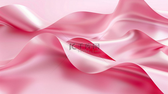 简洁粉色背景图片_粉色丝绸波浪合成创意素材背景