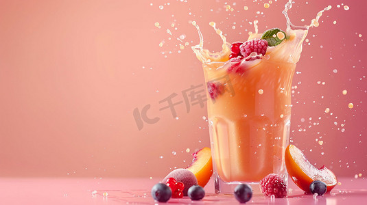 水果汁立体描绘摄影照片