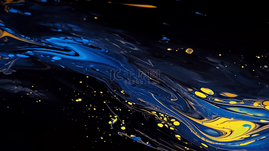 深蓝色新中式鎏金流体抽象山川纹理图片