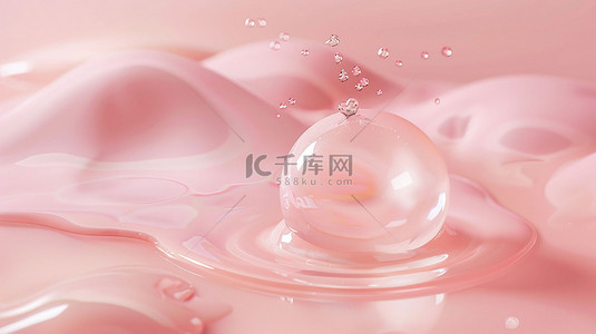 粉色水珠背景图片_粉色水珠合成创意素材背景