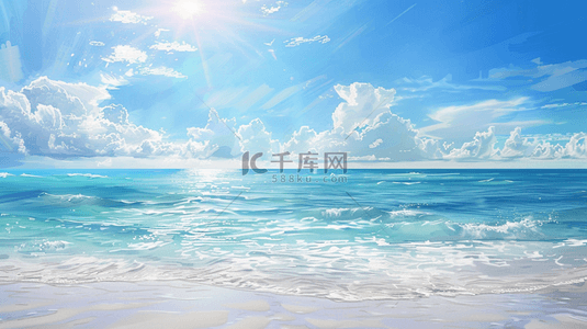 大海唯美背景图片_蓝色大海海水碧绿海岸线的背景