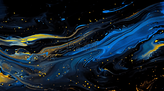 抽象山水背景图片_深蓝色新中式鎏金流体抽象山川纹理背景素材
