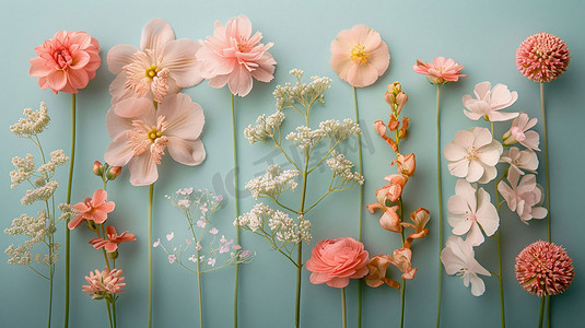 鲜艳花朵立体描绘摄影照片