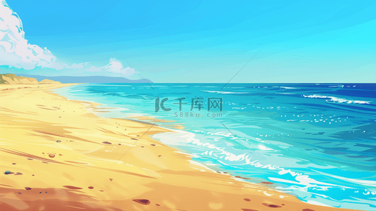 太阳蓝天背景图片_清新唯美大海海浪沙滩的背景