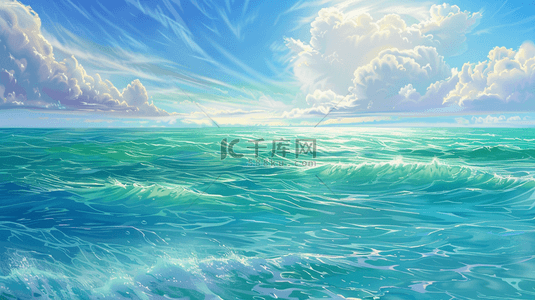 蓝色大海海浪背景图片_蓝色大海海水碧绿海岸线的背景