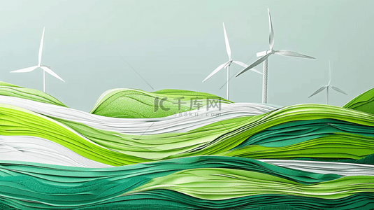 新能源背景图片_绿色科技新能源风车背景