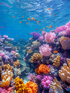 夏天海底世界海洋生物摄影配图