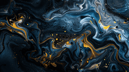 山水金背景图片_深蓝色新中式鎏金流体抽象山川纹理设计