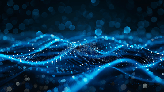 蓝色商务科技抽象粒子波形光线光效背景图片