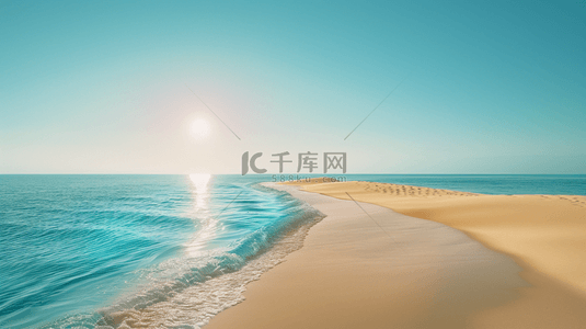 太阳蓝天背景图片_清新唯美大海海浪沙滩的背景