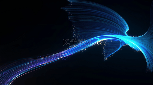 蓝色抽象粒子背景图片_科技蓝色抽象轻灵飘逸光线粒子光效背景