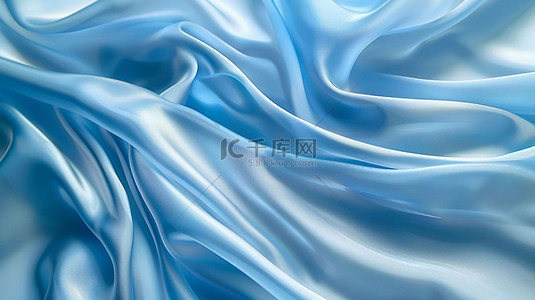 蓝色丝绸褶皱合成创意素材背景