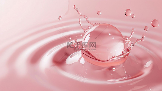粉色水珠合成创意素材背景