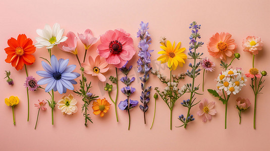 鲜艳花朵立体描绘摄影照片