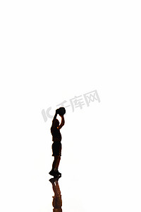 剪影微缩创意篮球运动员图片