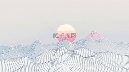 简约纹理线条山景山色太阳阳光的背景