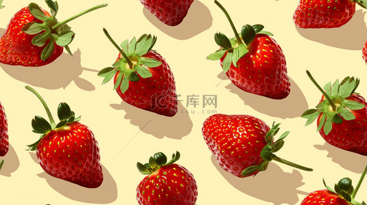 水果草莓平铺摆放的背景