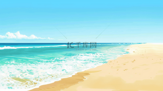 背景大海背景图片_唯美蓝天下沙滩大海海边海水的背景