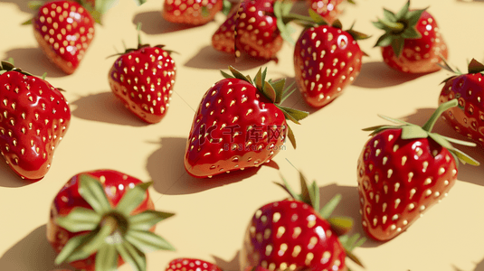 水果背景图片_水果草莓平铺摆放的背景