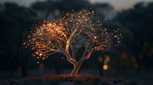 金光闪闪科技树木数据纹理的背景