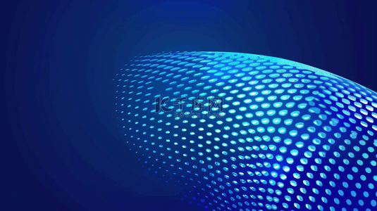 素材点线背景图片_科技抽象波线半色调深蓝色渐变霓虹光点素材