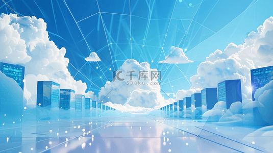 云服务背景背景图片_蓝色科技数据云服务的设备数据的背景