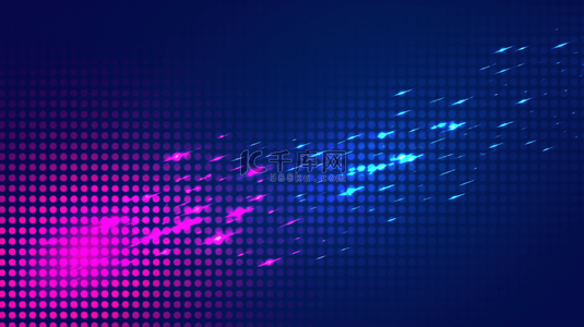 抽象光点背景图片_科技抽象波线半色调蓝紫色渐变霓虹光点图片