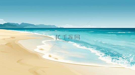 兰天下的猫背景图片_唯美蓝天下沙滩大海海边海水的背景