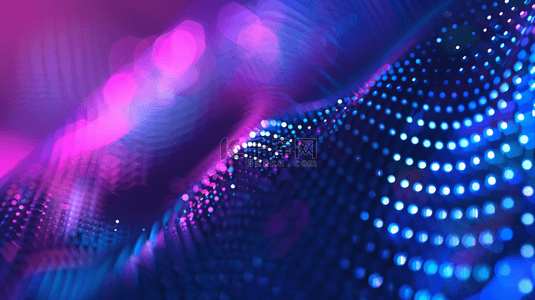 科技粒子蓝紫渐变半色调几何波线光效设计