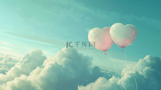 凄凉心情的背景图片_520云层上的心情气球背景