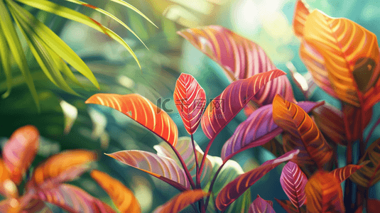 彩色风景树叶叶片纹理的背景