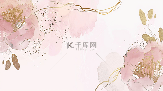 粉色轻奢金奢花朵底纹背景