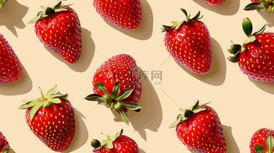 红色背景平铺背景图片_水果草莓平铺摆放的背景