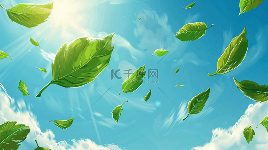 树叶装饰背景背景图片_夏季绿色植物树叶装饰背景
