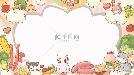 亚运会儿童海报背景图片_彩色卡通动物平面平铺图纸的背景