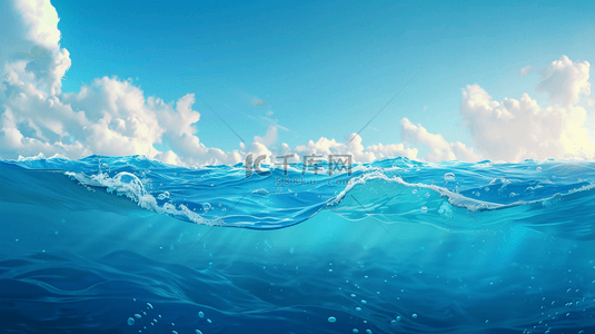 海底捞卷背景图片_蓝天白云户外海水海底世界的背景